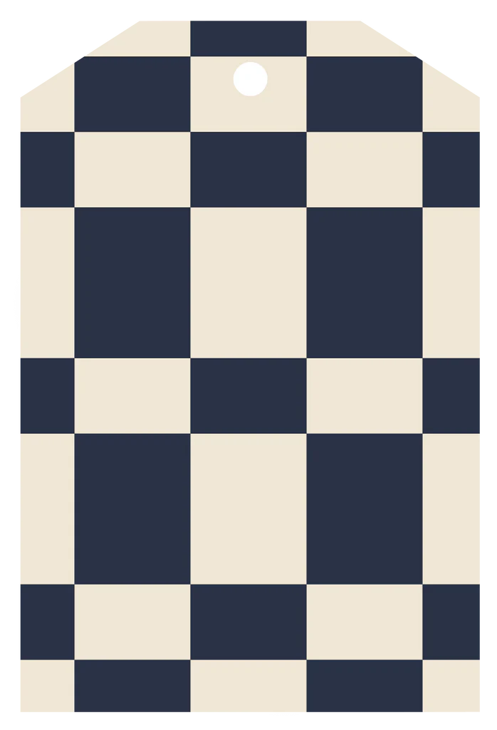 Lettuce Gift Tag Checkers Navy