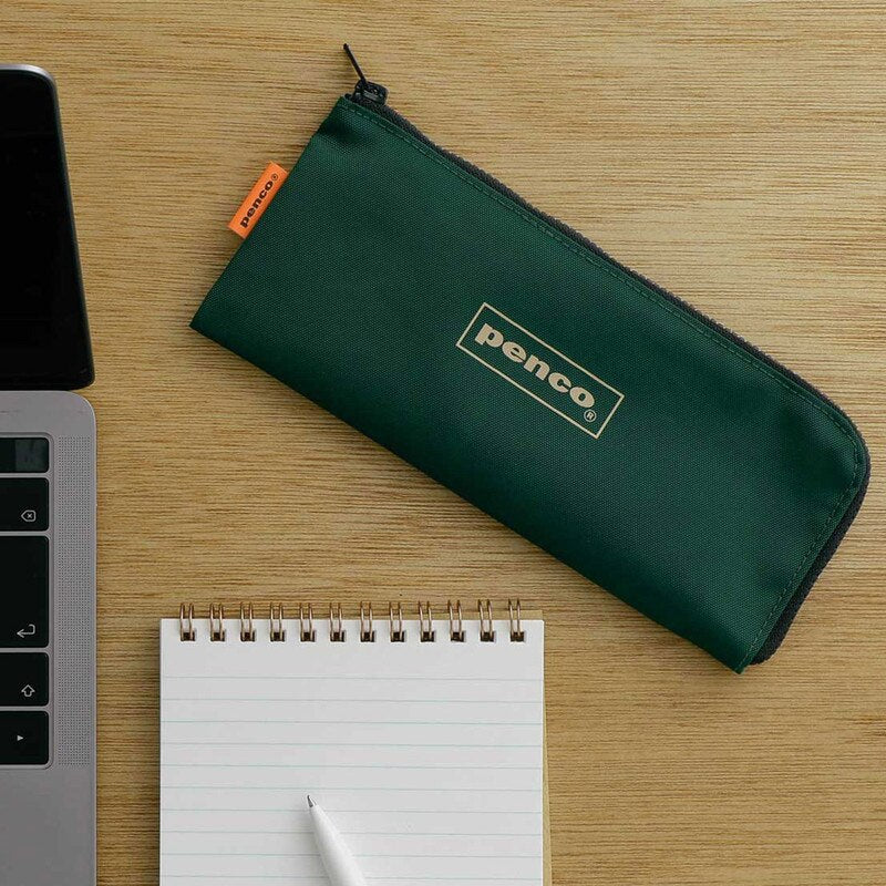 Penco Flat Pen/Pencil Case - Dark Green