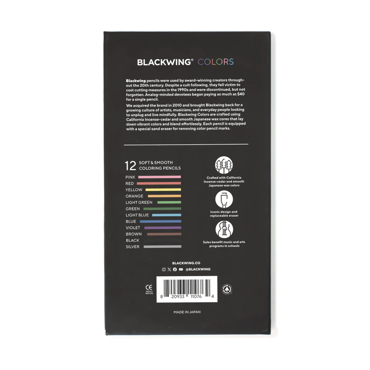 Blackwing Colour Pencils (Set of 12) - Multicolour