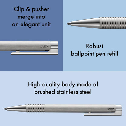 Lamy Logo Ballpoint - Brushed Steel