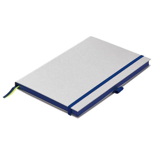 Lamy Notebook Hard Cover Ruled A5 - Silver/Ocean Blue Edge