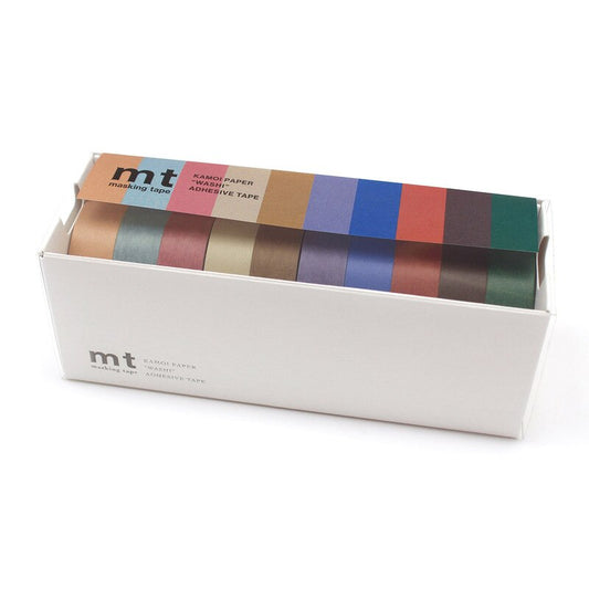 Masking Tape MT Washi Tape 15mm - Muted Colours (10-Pack)
