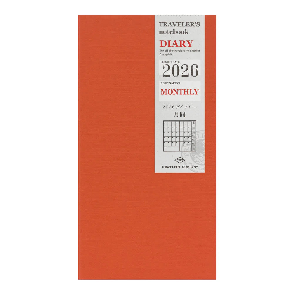 TRAVELER'S Notebook Refill 2026 Monthly (Regular Size)