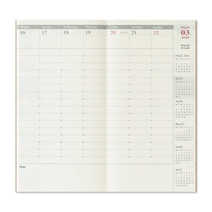TRAVELER'S Notebook Refill 2026 Weekly Vertical (Regular Size)