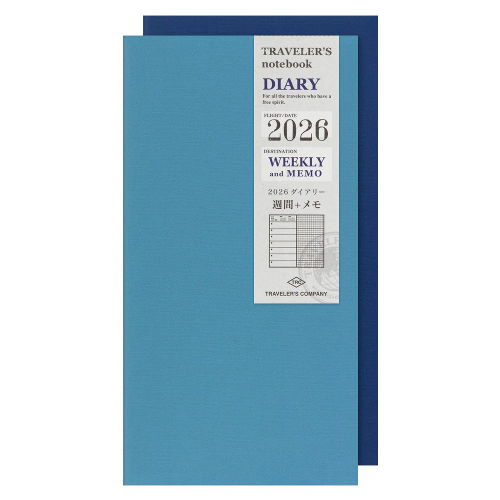 TRAVELER'S Notebook Refill 2026 Weekly + Memo (Regular Size)