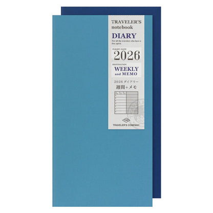 TRAVELER'S Notebook Refill 2026 Weekly + Memo (Regular Size)